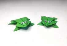 Hoppende origami papir frø