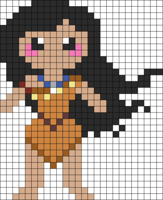'Pocahontas er bare en af  mange perlemønstre med prinsesser du kan finde her.
