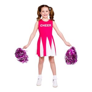 Cheerleader Lyserød Børnekostume - X-Large