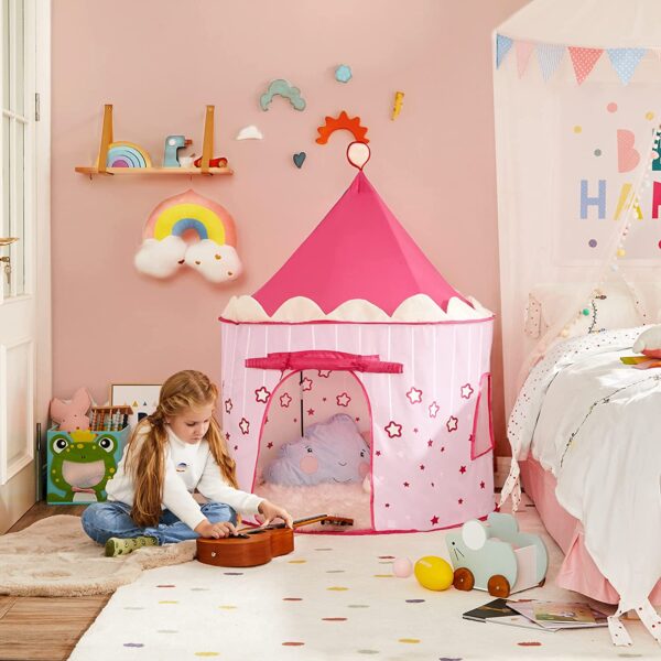 Legetelt, pink med stjerner, 101 cm diameter