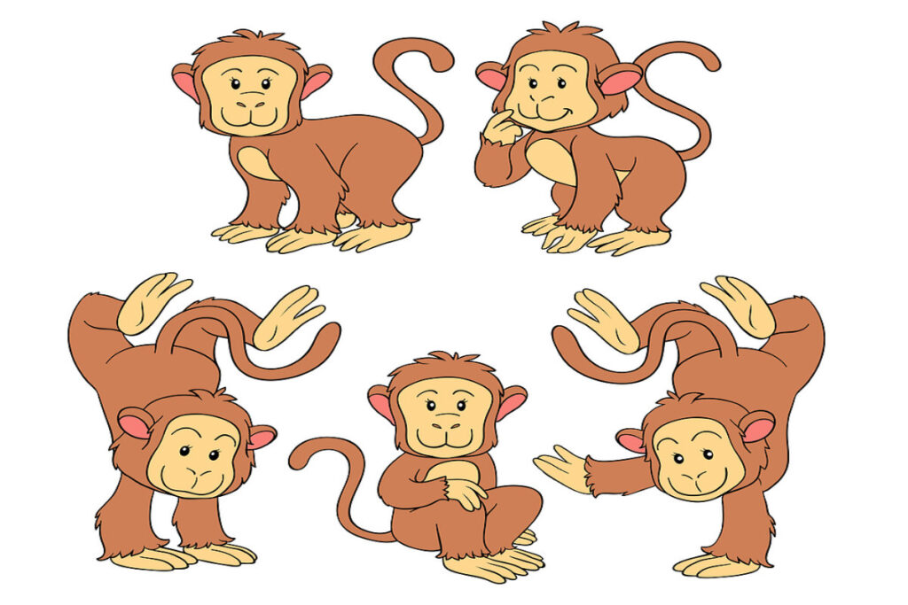 Fem små aber børnesang